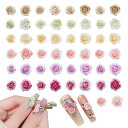 CHISAFLY ネイルパーツ 花 薔薇 椿 立体 ばら ネイルデコパーツ ローズ フラワー グラデーション カラフル 樹脂製 かわいい 3D DIY 6MM ...