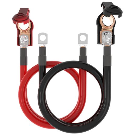 SHIERLENG 2 つの AWG のゲージ 35mm2 電池ターミナル コネクター、91.4cm 赤が付いている力電池インバーター ケーブル + 自動車、オートバイ、海兵隊員、ボートのための黒い純粋な銅電池の鉛ワ…