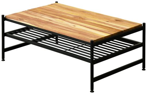 ガーデンガーデンアイアン*ウッドアカシアセンターテーブル幅91cmx奥行60.5cmx高さ35.5cm天然木製オイ..