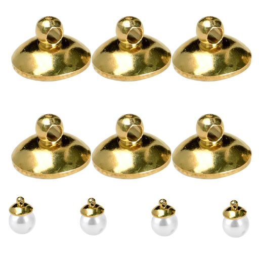 【製品仕様】サイズ:外径:8MM、高さ:6MM、穴径:2MM、10箇入りです。ゴールド 【高品質の素材】ビーズキャップは真鍮製で、安定性が良く、高い作業性能、耐久性、耐腐食性、防汚性、耐摩耗性、錆びない、変形しない、傷がつかない。 【使いやすい】接着剤を使用してビーズや他のジュエリーを接続するだけで、簡単に丸い穴に取り付けることができます。 【携帯収納に便利】ビーズキャップは非常に小さく、バッグや箱に収納することは非常に簡単ですが、失うことは容易ではない、持ち運びが容易である。 【幅広い用途】:このビーズキャップスタッズは、あらゆる種類の宝石、ルースビーズ、クリスタル、ジェムストーン、DIYイヤリング、ブレスレット、ネックレス、ペンダント、アンクレット、チャーム、キーホルダー、バッグの装飾に簡単に合わせることができます。