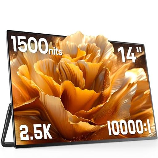 14インチ 2.5K モバイルモニター NEWSOUL 1500ニット 超薄軽量 ポータブルモニター ノートPC/スマホ/ゲーム機対応 超高輝度・高コントラスト ゲーミングディスプレイ 内蔵スピーカー付き スタ…