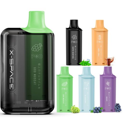 X-SPACE 電子タバコ シーシャ VAPE 5風味約40000回吸引 爆煙 ベイプ 大容量 カート...