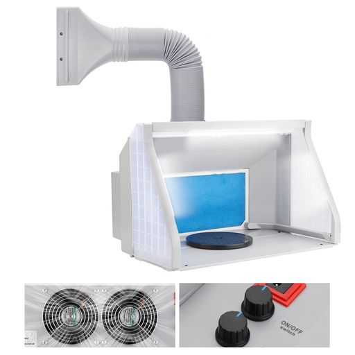 強力なファン2基搭載:DFPB01塗装ブースには2つのプロペラファンが搭載されております。市販された他の塗装ブースより吸引力がもっと強くなり、効率よく空気中に舞った嫌な匂いを吸い込んで外へ排出できるため、快適に作業できます。また、ァンの回転...