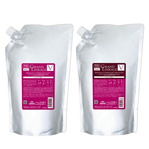 【セット】ミルボンMILBONグランドリンケージヴェロアリュクス1800サイズセット(シャンプー1800mL+トリートメント1800g)しっとり(硬毛/クセ毛向け)シャンプートリートメントセット