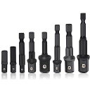 六角軸ソケットアダプターセット6.35mmソケットアダプター六角シャンクインパクトドライバー変換インパクト用ソケットビット先端工具ビット電動ドリル用差込角1/4...