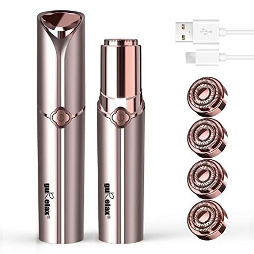 面部剃须刀电动剃须刀女性用脸部フェイスシェーバーLEDライトUSBケーブル付き无绳ピーチベルベット女士..