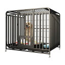 HPYWTJYペットケージカゴドッグクレート大型犬中型犬トイレノイズ防止4輪錆びにくい亜鉛メッキペットケージ鉄製犬檻犬小屋キャスター付き角パイプ錆防止組み立て折りたたみ式ペットサ…