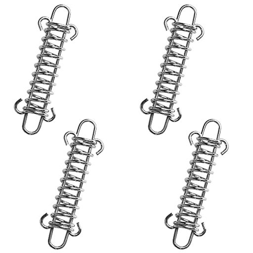 [RUITING]スプリングテンションバックル4個セット防風ロープバックルステンレス鋼弾性バッファーバックルキャンプアウトドア強風対策摩耗を減らすテントアクセサリー