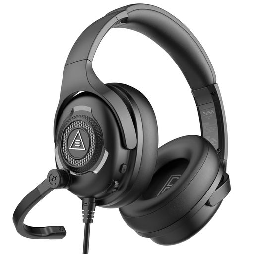 EKSA AIRCOMFY ヘッドセット ノイズキャンセリングマイク付き PC用ヘッドセット 263G軽量 音量調節付き オーバーイヤーヘッドホン 3.5MM有線ヘッドフォン PS4/PS5/PC/XBOX/SWITCH/スマホ対応 ゲーミングヘッドセット