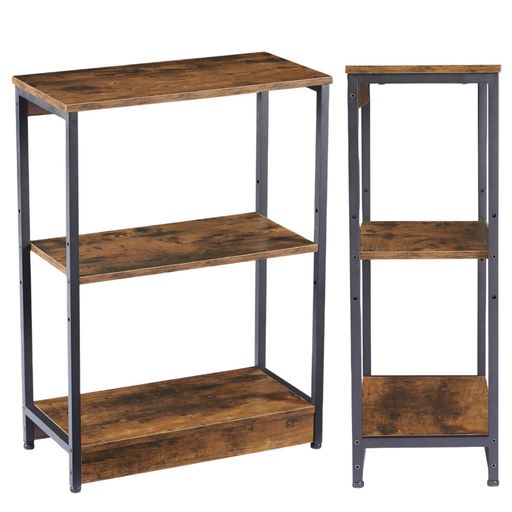 Beemyiシェルフオープンシェルフ・ラック3段オープンラック棚木製ラック組立簡単(Brown幅60*奥行き30*高さ80cm)(Brown3段)