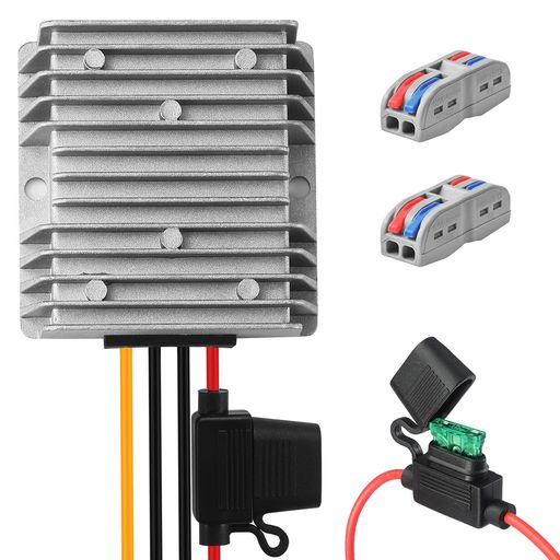 パワーコンバーター: 安定した性能および 90% 上の転換の 12V 20A 力コンバーターへの DC 20 から 90V への。耐久性と優れた熱保護 電圧範囲: 入力電圧範囲: 20 から 90V; 出力電圧: 12V; 出力電流: 20A; 最高の出力電力: 240W; 小型およびあらゆる適用に置くこと容易; コンバーターは耐震性、防水、ちり止め、安定したおよび信頼できる質です インテリジェント保護:出力短絡保護、過電流保護、防水IPX7保護と過熱保護をサポートしています。動作温度-20°C~65°C、作業環境温度大きいか等しい40°Cの場合、電源の寿命を延ばすために、定格出力電流小さいか等しい40%を使用してください。