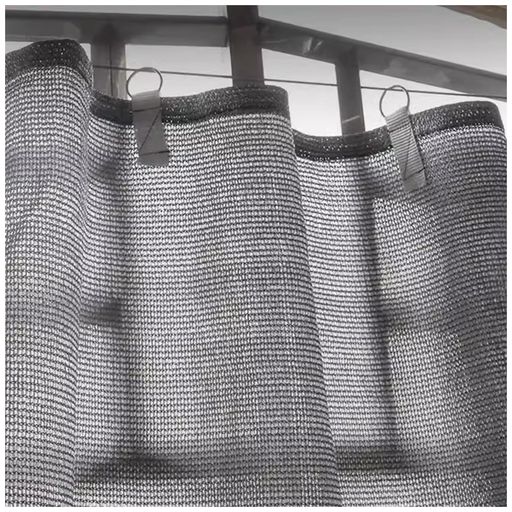 YUYAKESHI日よけカーテンシェード夏キャンプベランダ用窓サンシェード暗くない断熱暑さ対策通気吊り下げリング付日除けセイルグレー遮光率60%ロープ付き(1.5x4m)