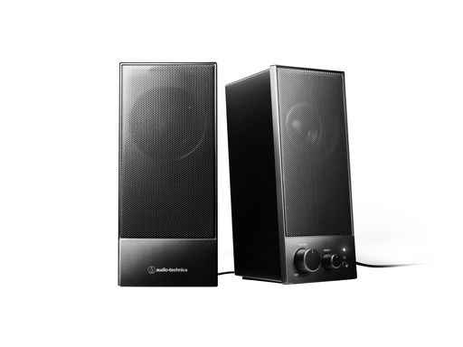 オーディオテクニカAT-SP105アクティブスピーカーPCレコードプレーヤー【3.5mmステレオミニ/USBデジタル入力USB給電低音域調整ノブヘッドホン端子DAC付き出力6Wφ58mmフルレンジユニット】ブラ…