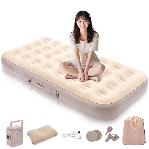 BOOMAX エアーベッド 電動エアーマット 自動膨張/収縮 大容量バッテリー内蔵 電動エアーポンプ 耐荷重300kg 枕付き エアーマットレス 空気ベッド キャンプマ…