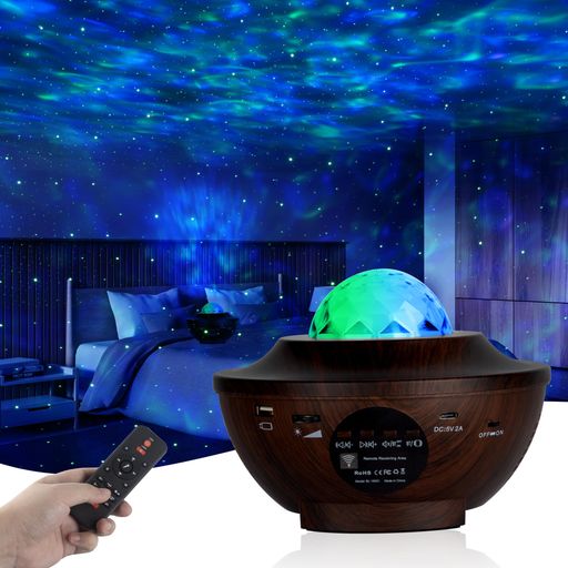 【カラフル星雲スターライトプロジェクター】スターライトプロジェクターは4つの照明色があります。波をベースにしたスターライトプロジェクターは星雲と恒星を加え、10種類の投影モード、まるで宇宙旅行の気分です。あなたとお子様に静かでリラックスな睡眠環境を作り、子供も大人も安心で眠ります。 【タイマー機能内蔵】タイマー機能で1 時間または2 時間後プロジェクターを自動オフにすることを設定できます。プロジェクターも 4時間後に自動オフにし、タイマー機能でプロジェクターを冷却する必要がなく、寿命を延ばします。夜空を眺めながらスターライトプロジェクターを通してお気に入りの音楽が流れて、ロマンチックでリラックスな雰囲気を作り出します。 【リモコン&amp;サウンドアクティブ】リモコンによって色変更、明るさ/波速調整、照明モード変更、タイマー設定、光効循環、照明オン/オフができます。サウンドアクティブによって投影と音楽を同期させることができます(注:リモコンが赤外センサーに当てることを確保してください!) 【幅広い用途&amp;ギフトに最適】スターライトプロジェクターは幻の雰囲気を作り、子供の想像力と創造性を啓発できます。