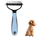 サムコス犬猫毛玉取りペットコームペットブラシペットムダ毛取りコーム厚い髪結び除去グルーミング長毛短毛兼用美容毛玉毛取り痛くないピンク(ブルーM)
