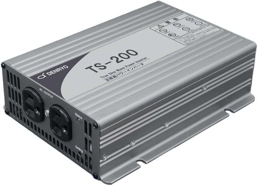 ●連続出力 200W ●最大出力230W(3分間)/300W(10秒)/400W(30サイクル) ●サージ電力 400W ●定格入力電圧 12Vdc ●定格出力電圧 100(初期値)/110/115/120Vac(切換可) ●周波数 60プラスマイナス0.1Hz(初期値) 50/60Hz(切換可) ●効率(平均値) 86% ●出力波形 正弦波(歪率3%以下)●無負荷時待機電力(平均値) 1.25A ●OFFモード時消費電流 ≦1mA ●入力電圧範囲 10.5V~15.0Vdc ●保護回路 入力高電圧/入力低電圧/過温度/過負荷/回路短絡/逆接続(ヒューズ) ●安全規格 UL458準拠 ●EMC規格 FCC Class A ●動作温度範囲 -10°C~+35°C(定格負荷) +60°C(50%負荷) 10~95%RH ●冷却 対流冷却 ●寸法 205x158x59mm ●重量 1.63Kg