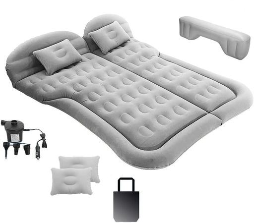 エアーマット車中泊マットSUVMPV汎用エアーベッドカー用品車内泊キャンプ用品折畳み式12cm最大厚さ防水防潮PVC素材枕つき隙間埋めスペースクッション付き電気ポンプと収納袋付き仮眠旅…