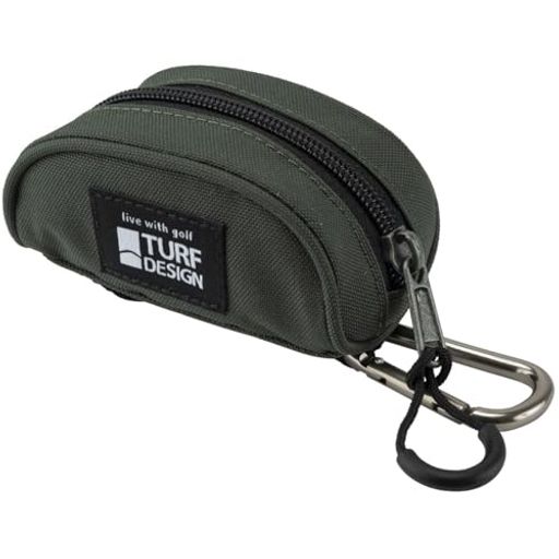 ボール2球と小物が入るシンプルなボールポーチ。ベルトループにも通せるベルト付き。 カーキ H6*W10.5*D5.5cm