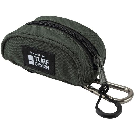 ボール2球と小物が入るシンプルなボールポーチ。ベルトループにも通せるベルト付き。 カーキ H6*W10.5*D5.5cm