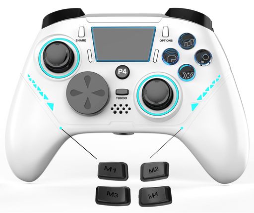 PCコントローラー1000Hzポーリングレート4つ背面ボタン付き超低遅延600mAh大容量バッテリー6軸ジャイロセンサー搭載3階段HD振動本体スリープ解除タッチパネル連射機能プロコンドリフト防…