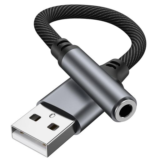 USB to 3.5mm オーディオ 変換アダプタ 変換ケーブル USB外付け サウンドカード4極...