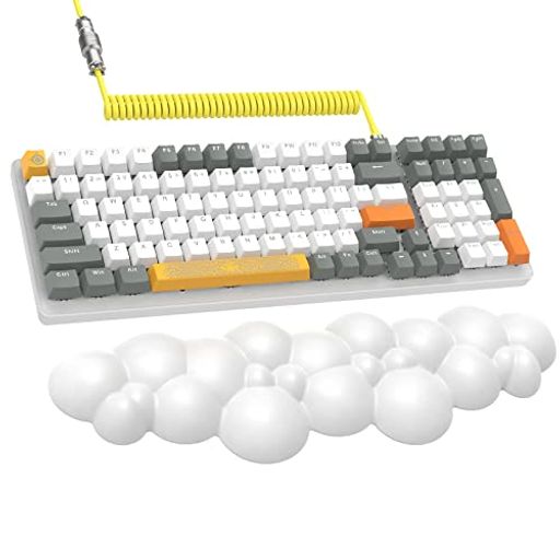 【4つ商品を含めたキーボードセット】4つ商品を含めたおしゃれ実用的なセットです。*多機能キーボード、*高品質のコイルケーブル、*柔らかいリストレストと*ユニークなキーキャップが組み合わさって、素敵な体験をお客様に提供します。また、別購入が必要なし、こちらのセットを購入するだけで直接に取り付けられます。そして費対効果が高く、分別に買うよりセットのほうがお得です。 【コイルキーボードケーブル】取り外し可能な金属製航空キーボードコネクタは、プロ仕様の逆巻き技術を採用しており、過度の伸びによるコイルの損傷を防ぎ、ゲームキーボードの接続に最適な長さを提供します。 パイロットコネクタは、取り外し可能な設計とセルフロック構造、および信号損失を軽減する独自の堅牢なインターフェイス、ロスレス伝送、プラグアンドプレイを採用しています。USB TypeC to USB-Aケーブルは、安全で急速充電とデータ同期の速度をサポートします。 ほとんどのUSBCメカニカルゲーミングキーボードに対応します。 【rainbow変色&amp;LEDバックライト】?ゲームの世界に楽しの同時に綺麗なライトが輝いている。