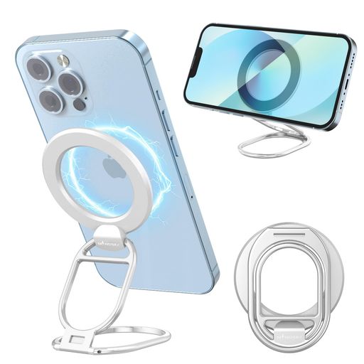 【最新アップグレード構造 】MindskyバンカーリングMag-Safe対応 取り外し可能 マグネットリングスタンド金属製 2段階調整 折りたたみ 磁気フィンガーリングホールド 耐久性と安定性, iPhone 1…
