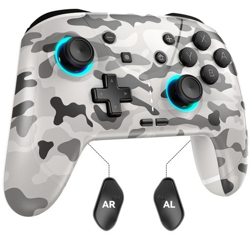 SwitchコントローラーワイヤレスPCWindows/iOS/Androidにも全対応Bluetooth有線PCゲームコントローラー3階段TURBO速度連射機能/振動/6軸ジャイロセンサー/マクロ機能背面ボタン付き