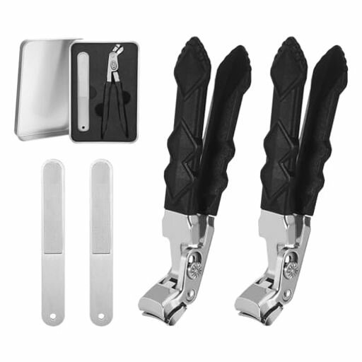 Luxドイツ製ネイルクリッパー2個男性用高齢者用爪切り角度のついた頭の爪切り太い爪用幅広爪爪切りはね..