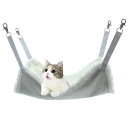 YFFSFDC猫ハンモックキャット吊り下げ椅子ケージ用ふわふわ極上の肌触り大きい最大耐荷重サイズ調整可能ペット遊び場金具丈両面使用取り付け簡単(L)