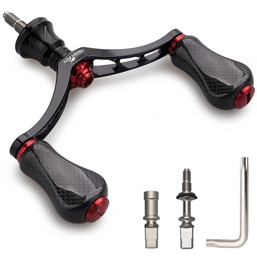 【特徴】カーボン製ノブ搭載20/21mm(幅)x37.5mm(長)、80mm/98mm長さの70航空アルミ製のダブルハンドル。 【サイズ】ハンドル軸心距離80mm/98mm、ノブ20mm/21mm(幅)x37.5mm(長)【80mm総重】3...