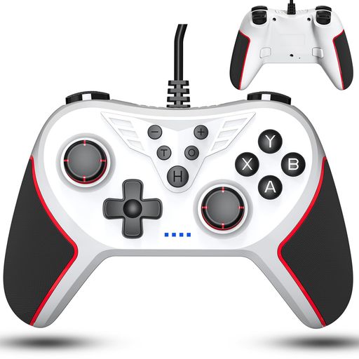 ElnicecSwitchコントローラー有線背面ボタン付き[2025年NEWモデル]スイッチコントローラーマクロ機能Turbo機能4階段HD振動人間工学USB接続2.2Mケーブル高耐久ボタン