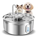 猫水飲み器【2025新モデル】PETPNRステンレス製自動給水器犬3.2L大容量ペットみずのみ器/給水器24dB静音洗いやすい取付簡単複数のペットに対応LED表...