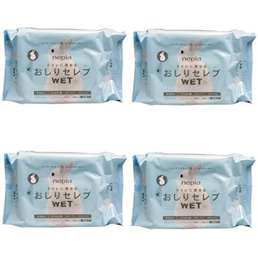 【まとめ買い】ネピア おしりセレブWET 詰替 60枚入 無香料 ×4個