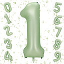 GOPATY数字バルーン大きい40インチ約100cmナンバーアルミ風船誕生日飾り付け記念日バースデーパーティーお祝い成人式卒業入学(1ピスタチオグリーン)