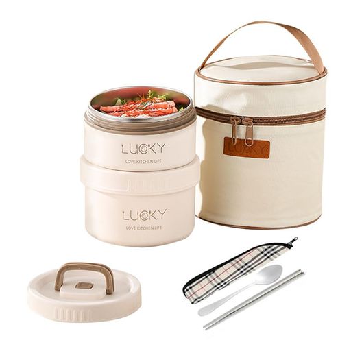 OIIZREO保温弁当箱保温ランチジャー2段式お弁当箱保温大容量ランチジャー茶碗断熱弁当箱セットステンレ..