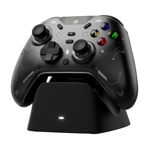 ECHTPowerPCコントローラー充電ドックワイヤレス2.4GレシーバーTMRホール効果スティック/トリガー1200mAh1000Hz連射ジャイロセンサー搭載背面ボタンABXY切り替え可能取り外しカバー2種類十字キー