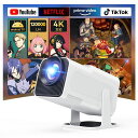 プロジェクター家庭用【180°回転・Android11搭載】プロジェクター小型12000LM高輝度ネイティブ1080P4K対応プロジェクター天井投影自動台形補正...