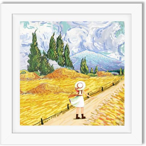 LEADINTOPダイヤモンドアートフォトフレーム木製30x30cmダイヤモンド絵画用写真立て壁掛け卓上両用ディ..