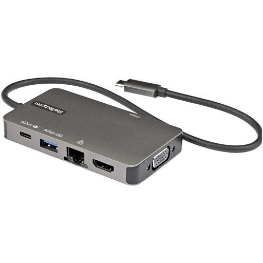 Rakuten - StarTech.comUSBType-Cマルチ変換アダプター/USB-C-4K30HzHDMIまたは1080pVGA/100WPowerDeliveryパススルー対応/5GbpsUSBポートx3/ギガビット有線LAN/USB-C