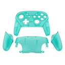 EXTREMERATE SWITCH PROコントローラーに対応用フェースプレートバックプレートハンドル、 クリア素材のプロコン SWITCHに対応用DIY交換用グリップハウジングケースカバー【エメラルドグリーン】(2)