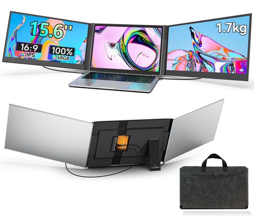 Laptomo P7 トリプルモニター 15.6インチ デュアルモニター FHD 1080P IPS ノートパソコン用 モバイルモニタ ノートPCモニタ折りたたみ式 2画面/3画面拡張 折りたたみ式 180°回転 HDMI/Type-C