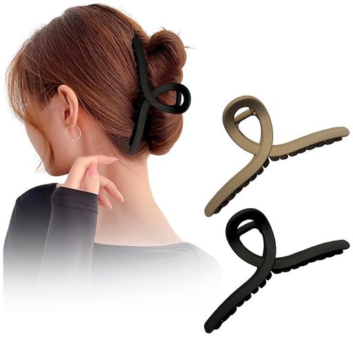 Rakuten - FASELEバンスクリップ大きめヘアクリップカジュアルPC樹脂しっかりとまるシンプルマット毛量多い方にエレガントヘアアクセサリー髪留め人気韓国風レディースオフィス髪飾りスタイリッ…