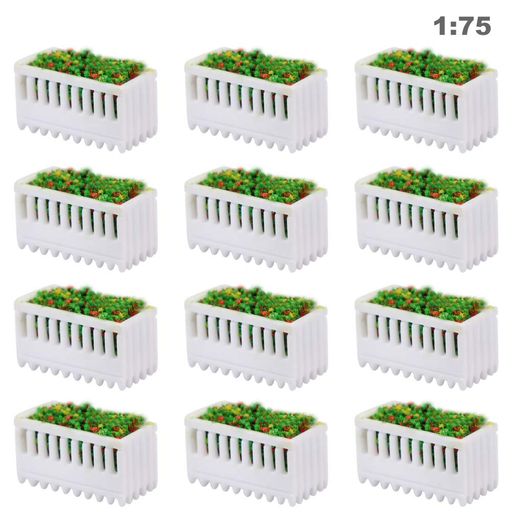 情景コレクション模型花壇花庭園公園街路1:7512本入りモデル建物模型ジオラマ箱庭装飾鉄道模型教育DIYG..