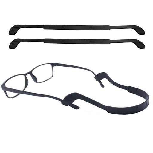 [yongLong]メガネずれ落ち防止スポーツメガネバンド眼鏡ストラップ調整可能シリコン製バンドブラックほとんどのメガネ用ずれ落ち防止軽量防水メガネバンド男女兼用2枚セット(ブラックx2)…
