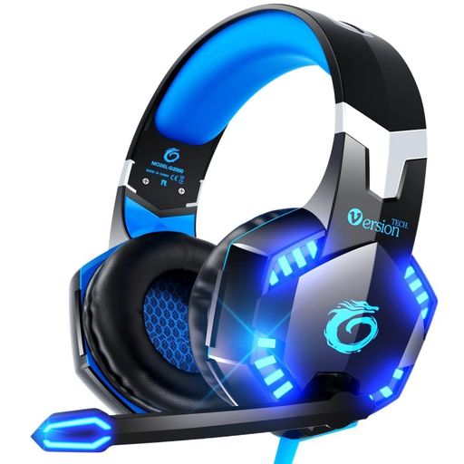 VERSIONTECH.ゲーミングヘッドセットPS4ヘッドセット高精度マイク付きノイズキャンセリング有線ヘッドホン密閉型重低音強化ミュート50MMドライバーUSB3.5MMLEDライト軽量ゲーム用PS5SWITCH VERSIONTECH.ゲーミングヘッドセットPS4ヘッドセット高精度マイク付きノイズキャンセリング有線ヘッドホン密閉型重低音強化ミュート50MMドライバーUSB3.5MMLEDライト軽量ゲーム用PS5SWITCH