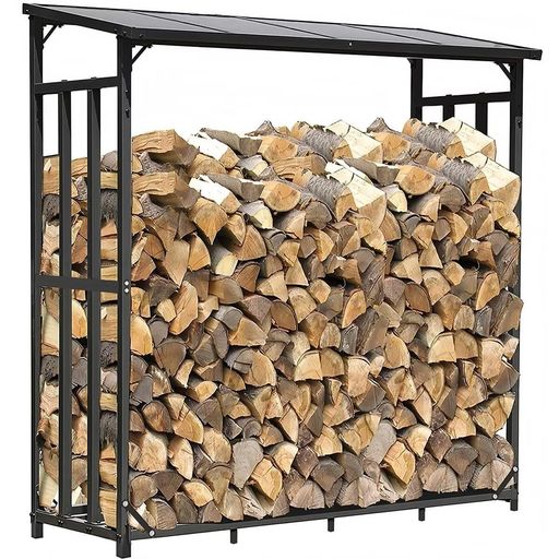 EastEamily薪ラック屋根付きログラック薪置き棚屋外大型スチール製耐荷重300kg奥行60*幅157*高さ177cm収納整理保管乾燥ログホルダー頑..