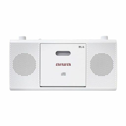 とうしょうCDプレーヤーAM/ワイドFMラジオ電池/電源コードホワイトGAA4-RCD0001(WH)