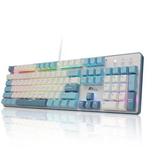 RK ROYAL KLUDGE RK920 有線メカニカルキーボード、フルサイズ104キーRGBゲーミングキーボード(テンキー付き)、ホットスワップ対応クリーミーリニアスイッチ、PBTキーキャップ、アンチゴースト…